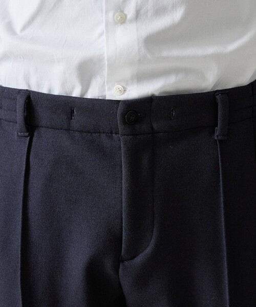 DESIGNWORKS（デザインワークス）の「【セットアップ対応】ウールポンチ ピンタックパンツ / ストレッチ（スラックス・メンズ・カーキ/ダークネイビー・44/46/48/50/52）」の10枚目の写真