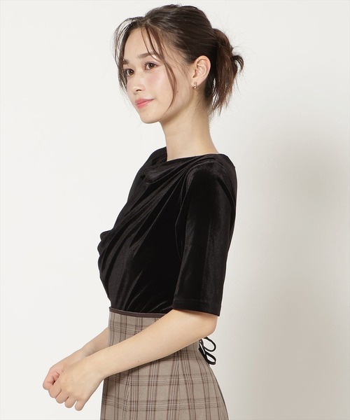 WILLSELECTION(ウィルセレクション)の「ショルダーリボンベロアトップス(Tシャツ/カットソー・レディース・ブラック/ピンク/モカ・FREE)」の16枚目の写真