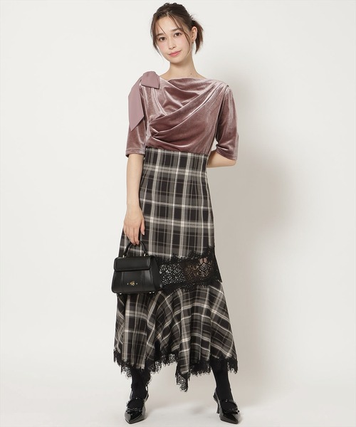 WILLSELECTION(ウィルセレクション)の「ショルダーリボンベロアトップス(Tシャツ/カットソー・レディース・ブラック/ピンク/モカ・FREE)」の14枚目の写真