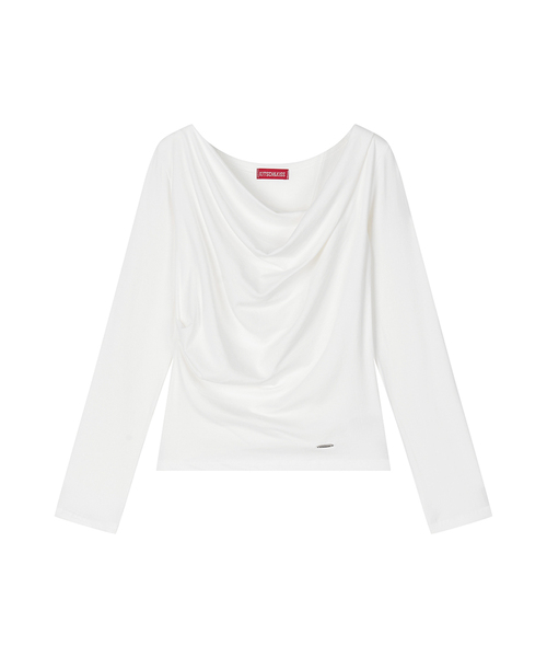 KITSCH&KISS(キッチアンドキス)の「ドレープロングスリーブ (26FTP-LSTS06)(Tシャツ/カットソー・レディース・チャコールグレー/ブラック/アイボリー・FREE)」の2枚目の写真