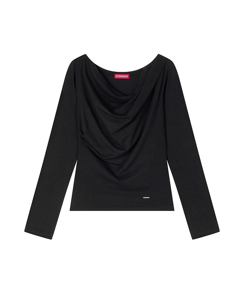 KITSCH&KISS(キッチアンドキス)の「ドレープロングスリーブ (26FTP-LSTS06)(Tシャツ/カットソー・レディース・チャコールグレー/ブラック/アイボリー・FREE)」の1枚目の写真