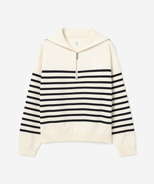 ORCIVAL(オーシバル)の「ORCIVAL | プレーティング ストライプセーラ―カラープルオーバー WOMEN(ニット/セーター・レディース・グリーン系その他/ホワイト系その他5・1)」の3枚目の写真