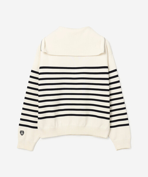 ORCIVAL(オーシバル)の「ORCIVAL | プレーティング ストライプセーラ―カラープルオーバー WOMEN(ニット/セーター・レディース・グリーン系その他/ホワイト系その他5・1)」の4枚目の写真