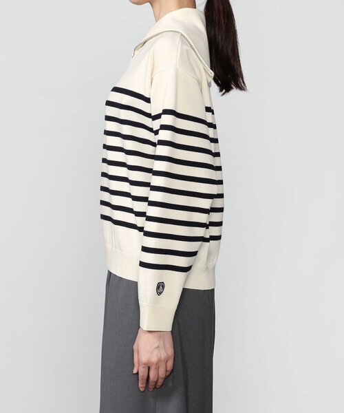 ORCIVAL(オーシバル)の「ORCIVAL | プレーティング ストライプセーラ―カラープルオーバー WOMEN(ニット/セーター・レディース・グリーン系その他/ホワイト系その他5・1)」の11枚目の写真