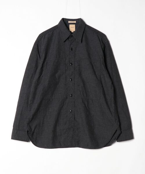 Sanca(サンカ)の「【Sanca】サンカ/ CHAMBRAY ARMY SHIRTS(シャツ/ブラウス・メンズ・ブラック/インディゴブルー・2/3)」の1枚目の写真