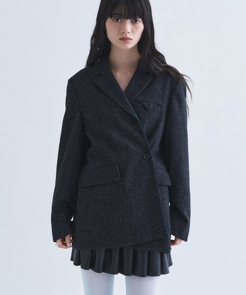 CODE A(コードエー)の「soft nep convertible jacket(テーラードジャケット・レディース・ブラウン系その他4/ブラック系3・00)」の8枚目の写真