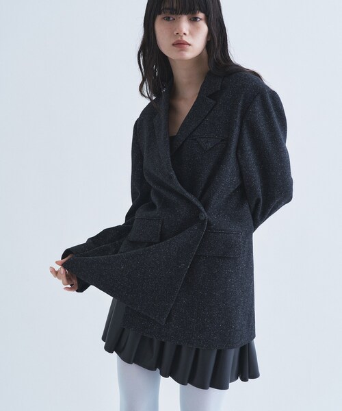 CODE A(コードエー)の「soft nep convertible jacket(テーラードジャケット・レディース・ブラウン系その他4/ブラック系3・00)」の9枚目の写真