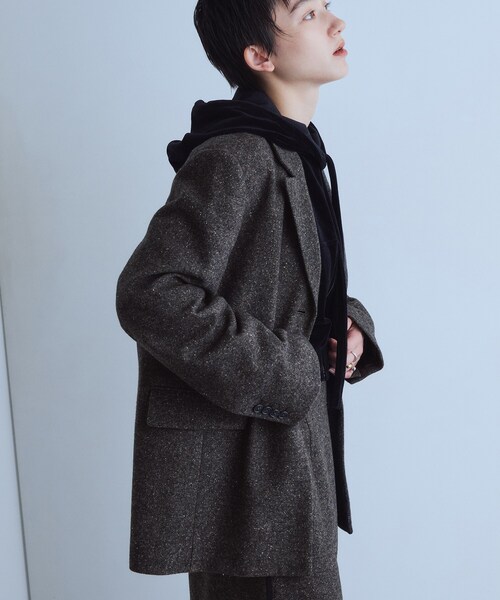 CODE A(コードエー)の「soft nep convertible jacket(テーラードジャケット・レディース・ブラウン系その他4/ブラック系3・00)」の13枚目の写真