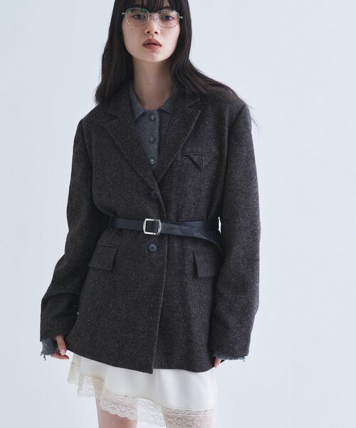 CODE A(コードエー)の「soft nep convertible jacket(テーラードジャケット・レディース・ブラウン系その他4/ブラック系3・00)」の20枚目の写真