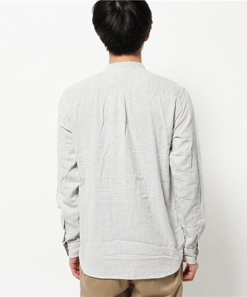 CIAOPANIC（チャオパニック）の「【Ciaopanic】　ダブルガーゼバンドカラーシャツ（シャツ/ブラウス・メンズ・オフホワイト/グレー/サックスブルー・LARGE/MEDIUM）」の8枚目の写真