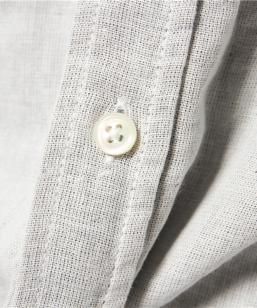CIAOPANIC（チャオパニック）の「【Ciaopanic】　ダブルガーゼバンドカラーシャツ（シャツ/ブラウス・メンズ・オフホワイト/グレー/サックスブルー・LARGE/MEDIUM）」の4枚目の写真