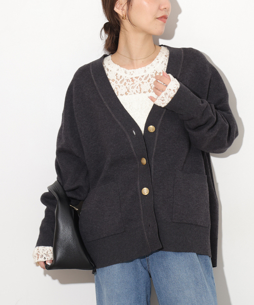 JOURNAL STANDARD relume（ジャーナルスタンダード　レリューム）の「ストレッチレースロングスリーブT（Tシャツ/カットソー・レディース・アイボリー/ブラック・FREE）」の12枚目の写真