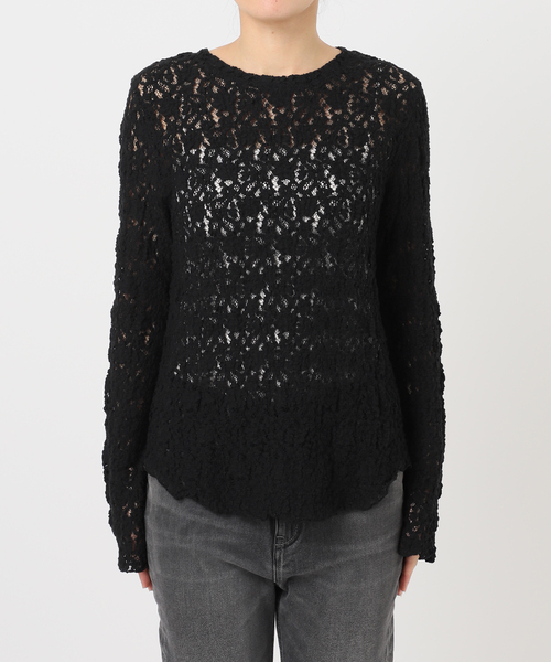 JOURNAL STANDARD relume（ジャーナルスタンダード　レリューム）の「ストレッチレースロングスリーブT（Tシャツ/カットソー・レディース・アイボリー/ブラック・FREE）」の15枚目の写真