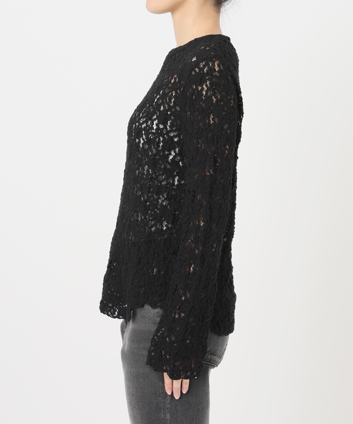 JOURNAL STANDARD relume（ジャーナルスタンダード　レリューム）の「ストレッチレースロングスリーブT（Tシャツ/カットソー・レディース・アイボリー/ブラック・FREE）」の16枚目の写真