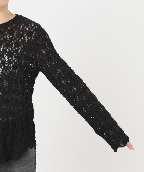 JOURNAL STANDARD relume（ジャーナルスタンダード　レリューム）の「ストレッチレースロングスリーブT（Tシャツ/カットソー・レディース・アイボリー/ブラック・FREE）」の19枚目の写真