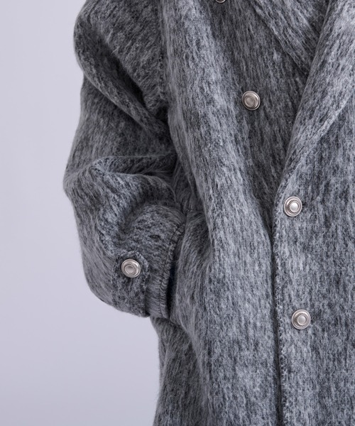 Ellno Loset(エルノロゼット)の「シャギーミドルジャケットコート(ピーコート・メンズ・グレー/ブラック・MEDIUM/SMALL/LARGE)」の16枚目の写真