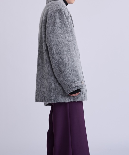 Ellno Loset(エルノロゼット)の「シャギーミドルジャケットコート(ピーコート・メンズ・グレー/ブラック・MEDIUM/SMALL/LARGE)」の10枚目の写真