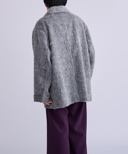 Ellno Loset(エルノロゼット)の「シャギーミドルジャケットコート(ピーコート・メンズ・グレー/ブラック・MEDIUM/SMALL/LARGE)」の11枚目の写真