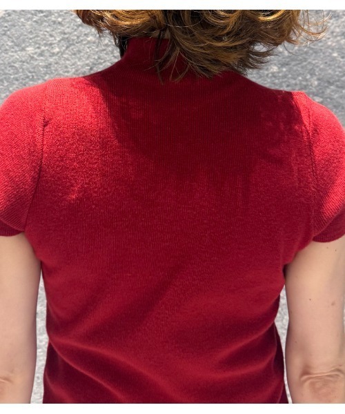Desert Rose(デザートローズ)の「【DESERT ROSE/デザートローズ】フレンチスリーブリブハイネックニット(ニット/セーター・レディース・レッド・FREE)」の9枚目の写真