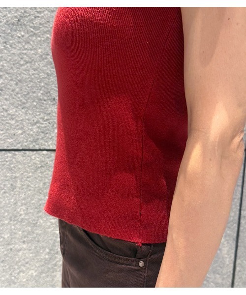 Desert Rose(デザートローズ)の「【DESERT ROSE/デザートローズ】フレンチスリーブリブハイネックニット(ニット/セーター・レディース・レッド・FREE)」の10枚目の写真