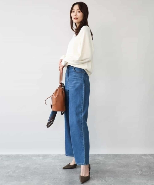 MK MICHEL KLEIN（エムケーミッシェルクラン）の「[洗える]片畦編みラグランスリーブニット（ニット/セーター・レディース・コーラル/アイボリー/ブルー/グレー・38）」の14枚目の写真
