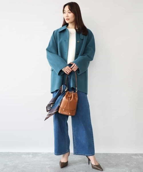 MK MICHEL KLEIN（エムケーミッシェルクラン）の「[洗える]片畦編みラグランスリーブニット（ニット/セーター・レディース・コーラル/アイボリー/ブルー/グレー・38）」の15枚目の写真