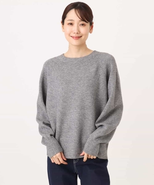 MK MICHEL KLEIN（エムケーミッシェルクラン）の「[洗える]片畦編みラグランスリーブニット（ニット/セーター・レディース・コーラル/アイボリー/ブルー/グレー・38）」の16枚目の写真