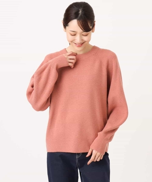 MK MICHEL KLEIN（エムケーミッシェルクラン）の「[洗える]片畦編みラグランスリーブニット（ニット/セーター・レディース・コーラル/アイボリー/ブルー/グレー・38）」の13枚目の写真