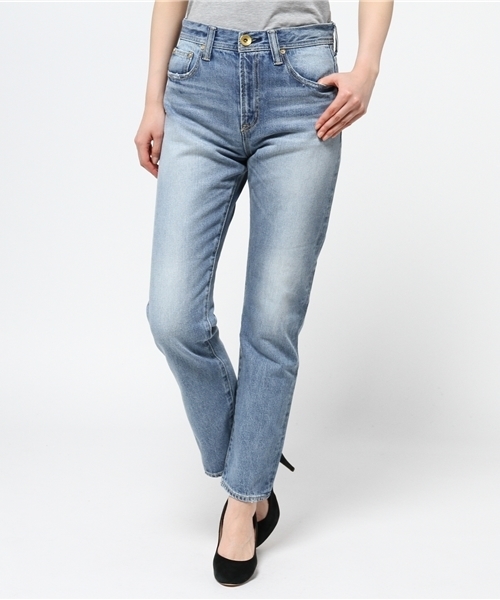 RODEO CROWNS WIDE BOWL（ロデオクラウンズワイドボウル）の「VINTAGE WASH デニム ストレート パンツ（デニムパンツ・レディース・ライトブルー・SMALL/MEDIUM/X-SMALL）」の5枚目の写真