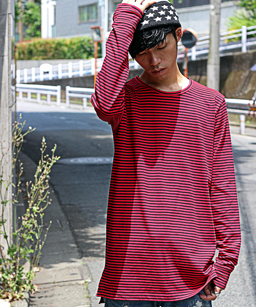 90s FADED GLORY ボーダー ロング Tシャツ 90's FADED GLORY マルチボーダーTシャツmtp01282201509996