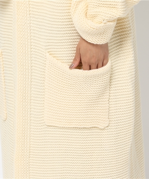 fifth（フィフス）の「ロングニットマキシガウン（カーディガン/ボレロ・レディース・ベージュ/キャメル/グレー/ブラック/ライトベージュ/モカ/ダークグレー/テラコッタ/カーキ/スモークピンク・MEDIUM/SMALL）」の16枚目の写真