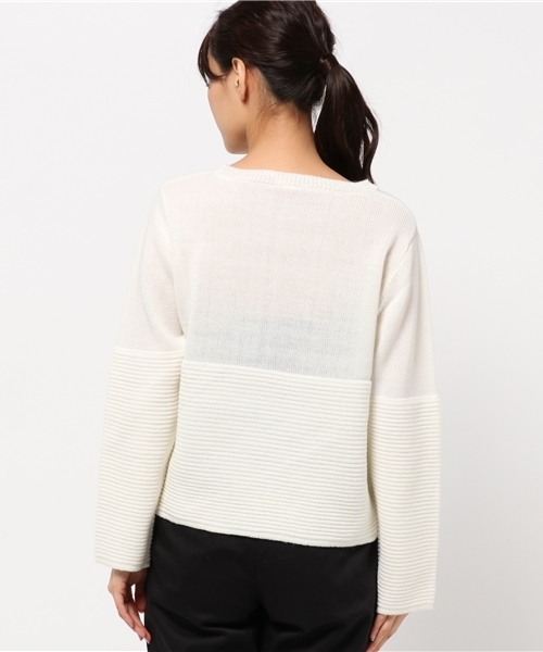 VIBGYOR Women（ヴィブジョー　ウィメン）の「タックBD切替プルオーバー(FL)（ニット/セーター・レディース・オフホワイト/ブラウン/ワインレッド/ネイビー/マスタード・MEDIUM）」の10枚目の写真