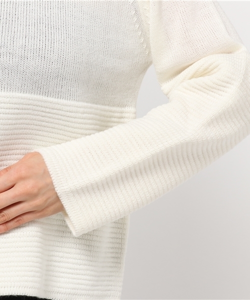 VIBGYOR Women（ヴィブジョー　ウィメン）の「タックBD切替プルオーバー(FL)（ニット/セーター・レディース・オフホワイト/ブラウン/ワインレッド/ネイビー/マスタード・MEDIUM）」の12枚目の写真