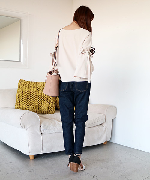 N.（N. Natural Beauty Basic）（エヌエヌナチュラルビューティーベーシック）の「2WAYリボンフレアスリーブブラウス（シャツ/ブラウス・レディース・ブルー/ホワイト/ピンク/ベージュ・MEDIUM）」の7枚目の写真