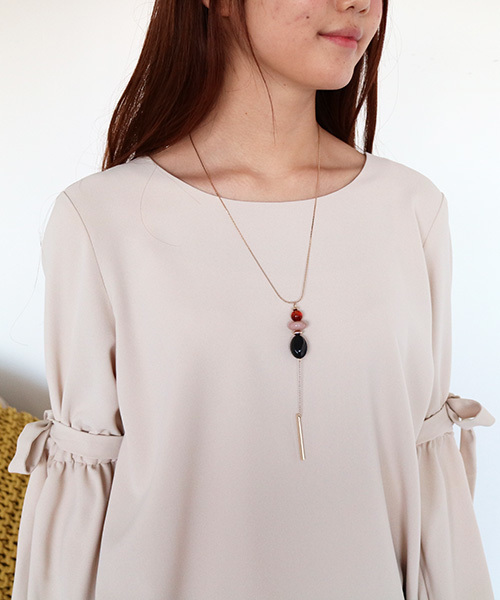 N.（N. Natural Beauty Basic）（エヌエヌナチュラルビューティーベーシック）の「2WAYリボンフレアスリーブブラウス（シャツ/ブラウス・レディース・ブルー/ホワイト/ピンク/ベージュ・MEDIUM）」の8枚目の写真