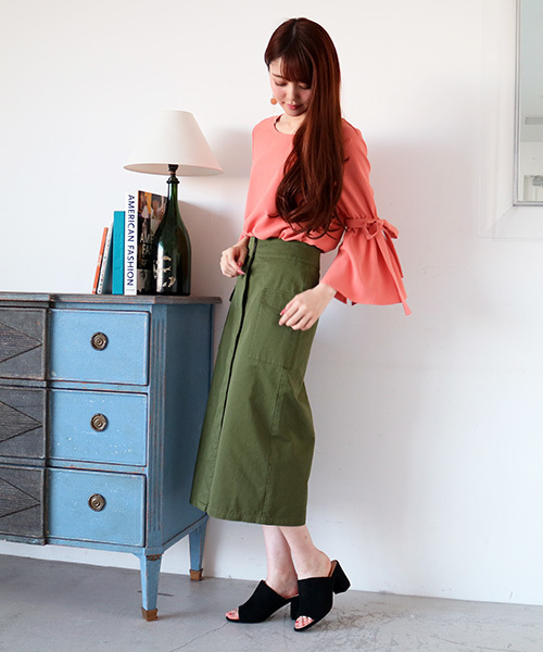 N.（N. Natural Beauty Basic）（エヌエヌナチュラルビューティーベーシック）の「2WAYリボンフレアスリーブブラウス（シャツ/ブラウス・レディース・ブルー/ホワイト/ピンク/ベージュ・MEDIUM）」の15枚目の写真