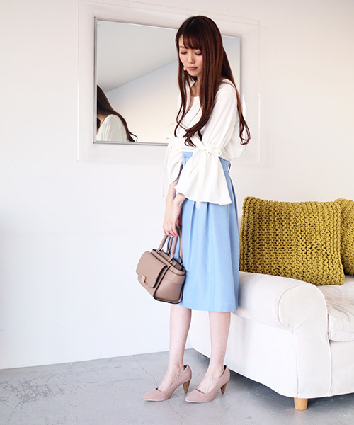 N.（N. Natural Beauty Basic）（エヌエヌナチュラルビューティーベーシック）の「2WAYリボンフレアスリーブブラウス（シャツ/ブラウス・レディース・ブルー/ホワイト/ピンク/ベージュ・MEDIUM）」の18枚目の写真