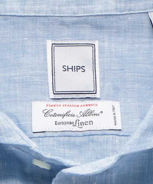 未使用 SHIPS Albini リネンシャツ　白　Large 未使用 SHIPS Albini リネンシャツ 白 Large