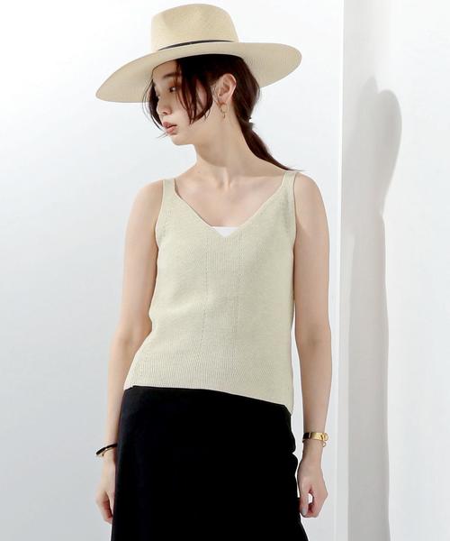 UNITED ARROWS（ユナイテッドアローズ）の「UWMF ニット キャミソール ◆（キャミソール・レディース・ナチュラル/モカ・FREE）」の2枚目の写真