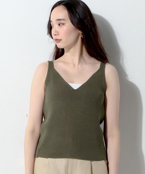 UNITED ARROWS（ユナイテッドアローズ）の「UWMF ニット キャミソール ◆（キャミソール・レディース・ナチュラル/モカ・FREE）」の4枚目の写真