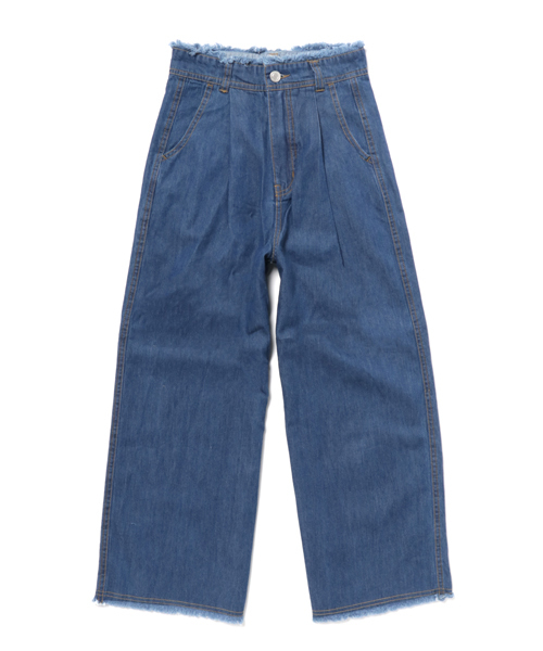 Lovetoxic ラブトキシック の ウエストフリンジデニムワイドパンツ デニムパンツ Wear