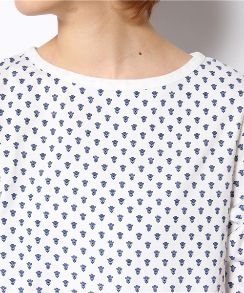 BEAMS BOY（ビームスボーイ）の「Les Olivades×BEAMS BOY / ボートネック 7分袖ワンピース（ワンピース・レディース・ホワイト/イエロー・ONE SIZE）」の6枚目の写真