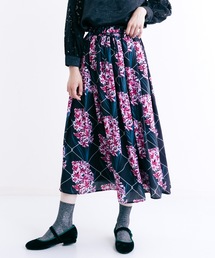 merlot plus | ヒヤシンスチェック柄フレアスカート7061(スカート)