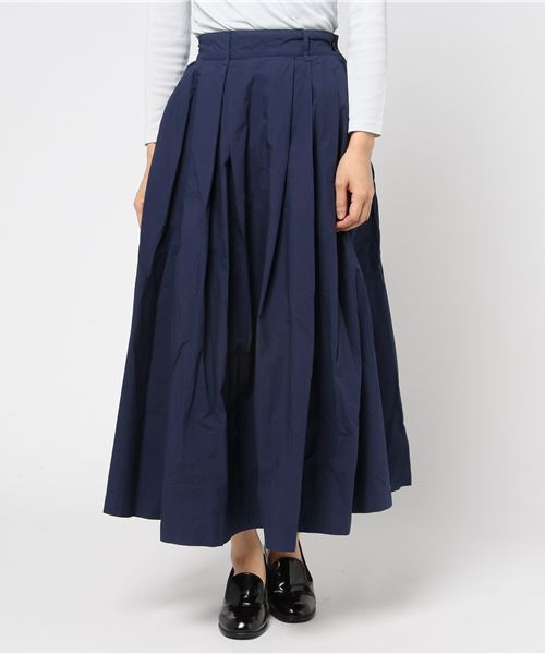 D.M.G.（ドミンゴ）の「D.M.G. / ディーエムジー　タイプライタークロスマキシスカート 17-383（スカート・レディース・ベージュ/グリーン/ネイビー・S）」の3枚目の写真