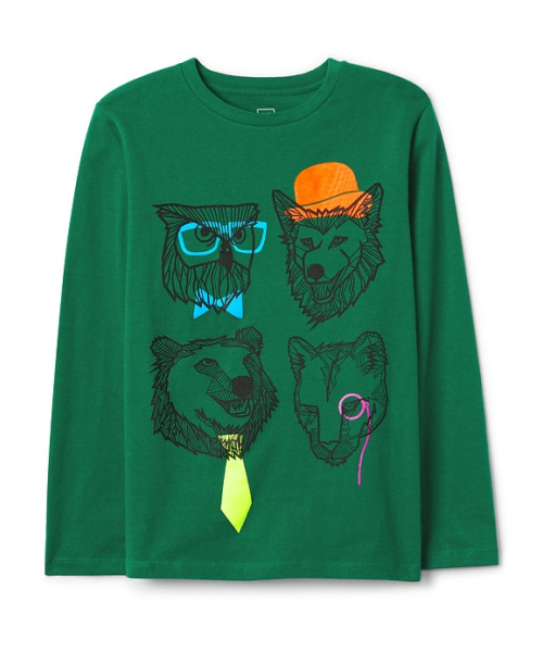 GAP(ギャップ)の「Gap グラフィック長袖Tシャツ(Tシャツ/カットソー・キッズ・グリーン系その他/ネイビー/オフホワイト・XL/L/XS/XXL/M/S)」の2枚目の写真
