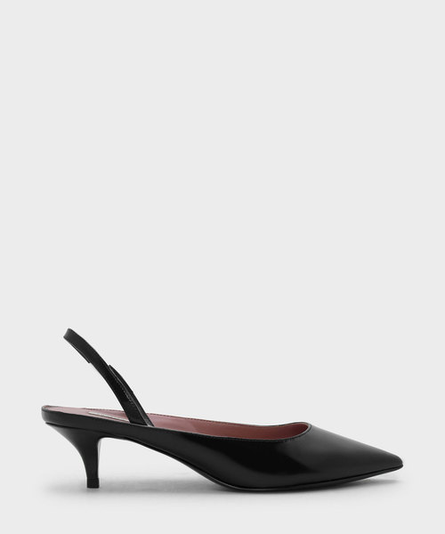 CHARLES & KEITH（チャールズ & キース）の「スリングバックキトンヒール / SLING BACK KITTEN HEELS（パンプス・レディース・ブラック/グリーン/ピンク・22.5cm/23.5cm/23cm/24.5cm/25cm/25.5cm）」の2枚目の写真