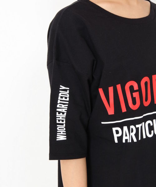 ENVYM（アンビー）の「バッククロスデザインＴ－ＳＨ                        （Tシャツ/カットソー・レディース・ホワイト/ブラック・FREE）」の7枚目の写真