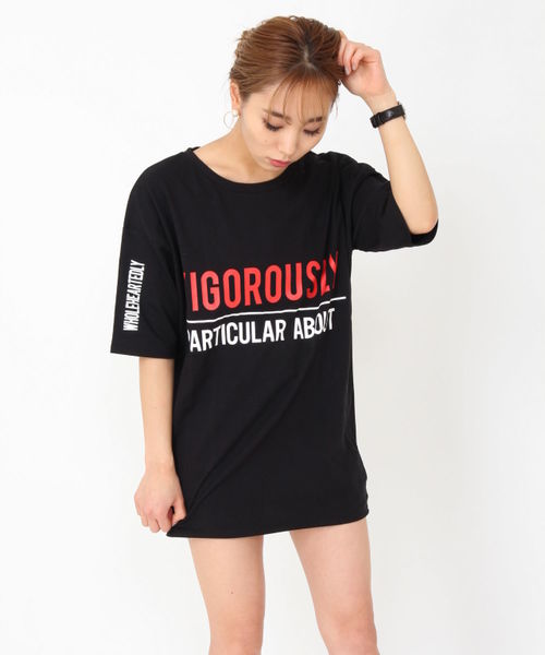 ENVYM（アンビー）の「バッククロスデザインＴ－ＳＨ                        （Tシャツ/カットソー・レディース・ホワイト/ブラック・FREE）」の8枚目の写真