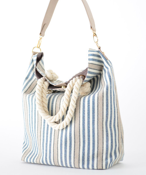 VitaFelice（ヴィータフェリーチェ）の「ストライプ キャンバス トートバッグ/ショルダーバッグ（トートバッグ・レディース・ベージュ系その他/ネイビー/ブラック/イエロー・FREE）」の21枚目の写真