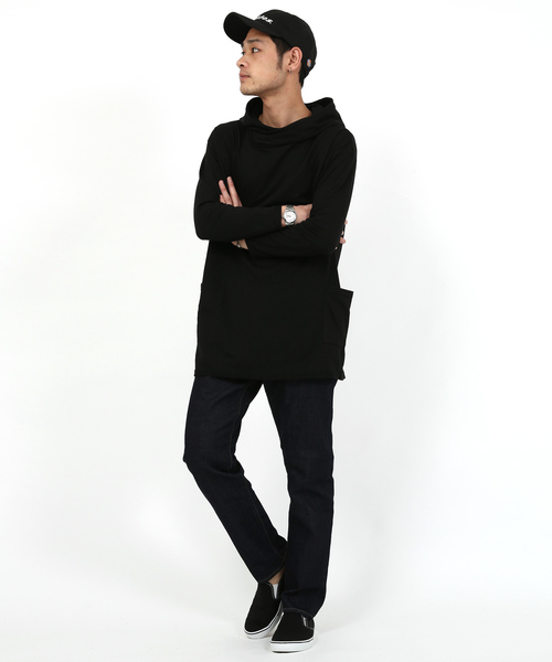 Rocky Monroe(ロッキーモンロー)の「ロング丈BIGパーカー(パーカー・メンズ・ホワイト/杢グレー/ブラック・M/L/XL)」の17枚目の写真